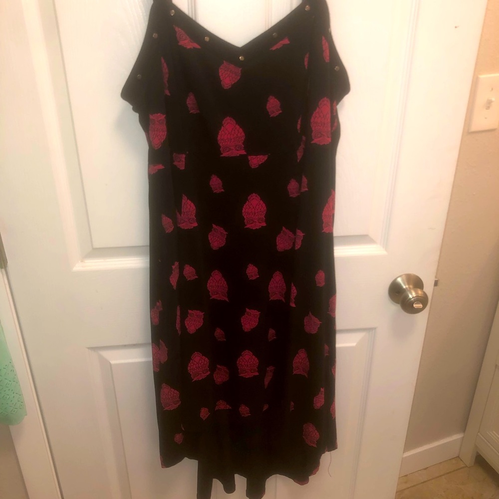 Owl print black dress